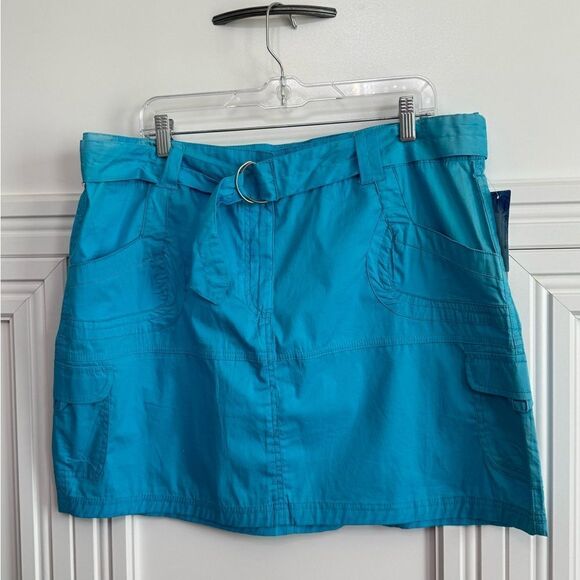 Blue Mini Skirt with Belt - Picture 1 of 9